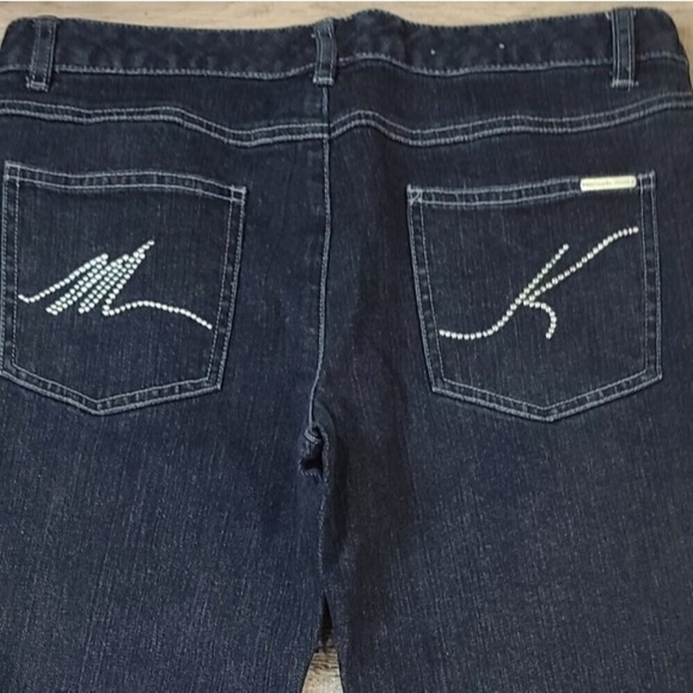 Michael Kors Dark Wash Bootcut Jeans Size 8 Stretch Denim Pants - Picture 8 of 13
